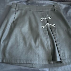 Hot Topic Black Skirt With Heart Metal Detail